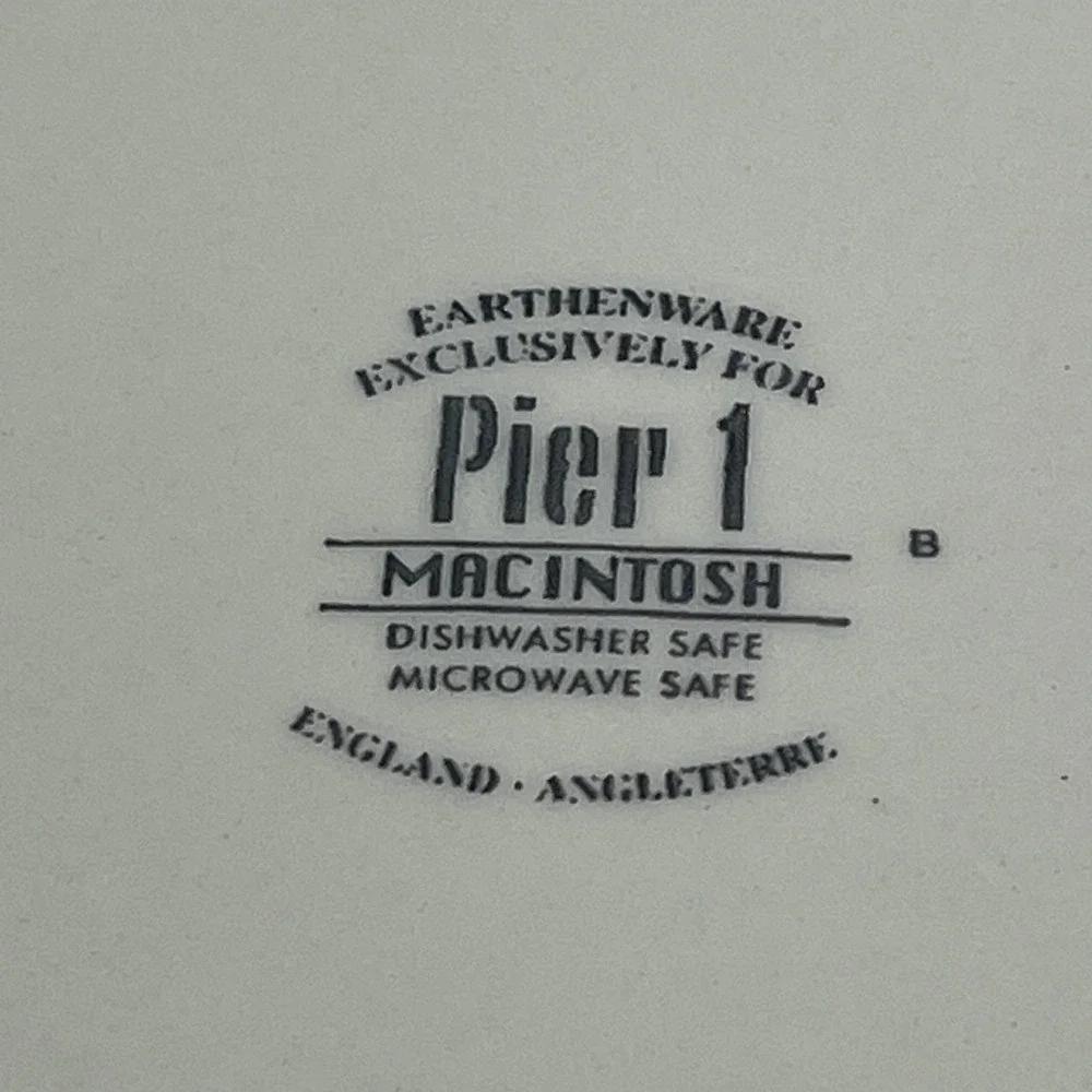 Pier 1 Macintosh Dinner Plates Set of 2 White Fruit Harvest Cottagecore 10.25in
